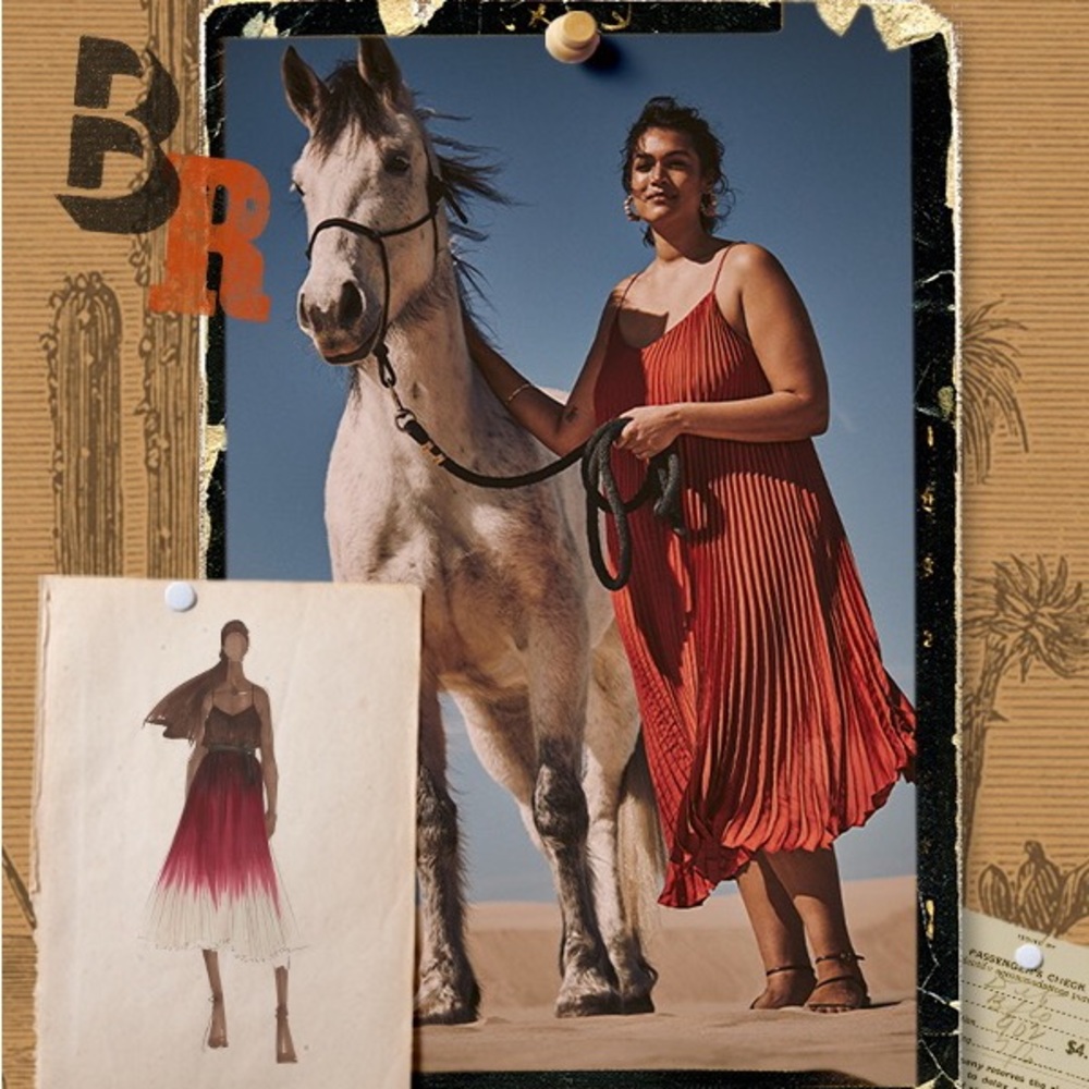 Banana Republic Midi Dress L Tall in Red Clay